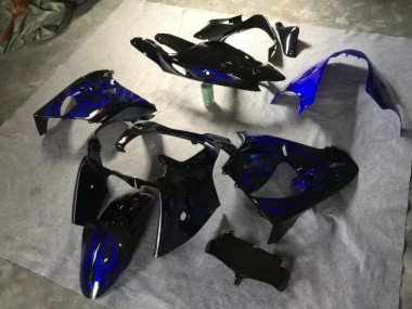 00-01 Noir Brillant Bleu Flamme ZX9R Carénage Moto
