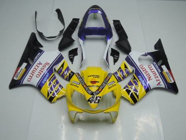 01-03 Jaune Blanc Nastro Azzurro CBR600 F4i Carénage Moto