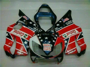 01-03 Rouge Blanc Bleu Castrol Cycle World CBR600 F4i Carénage Moto