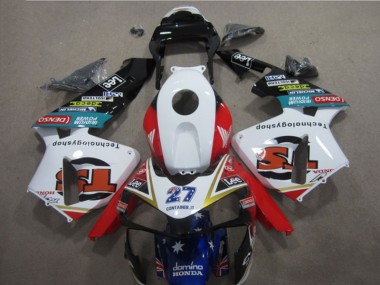 03-04 Blanc Rouge Bleu 27 CBR600RR Carénage Moto