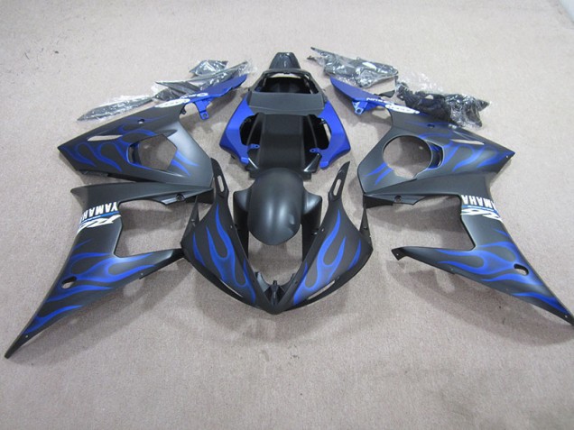 03-05 Noir Bleu Flamme YZF R6 Carénage Moto
