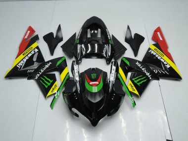 03-05 Noir Jaune Monster ZX10R Carénage Moto