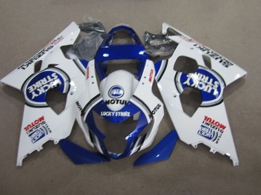 04-05 Bleu Blanc Lucky Strike Motul GSXR 600 Carénage Moto