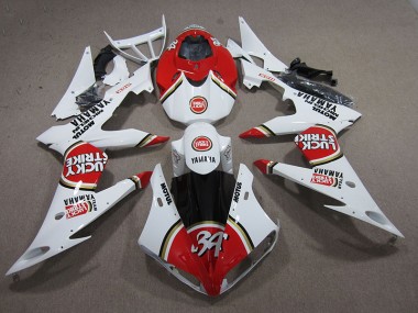 04-06 Rouge Blanc Lucky Strike YZF R1 Carénage Moto