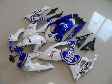 06-07 Bleu Blanc Lucky Strike Motul 34 GSXR 750 Carénage Moto