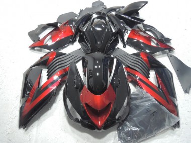 06-11 Noir Rouge ZX14R ZZR1400 Carénage Moto
