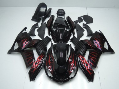06-11 Rouge Flamme ZX14R ZZR1400 Carénage Moto