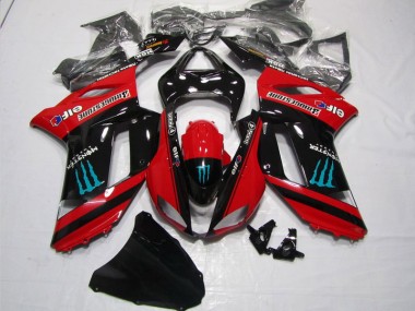 07-08 Rouge Noir Monster ZX6R Carénage Moto