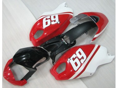 08-12 Noir Rouge Blanc 69 Ducati Monster 696 Carénage Moto