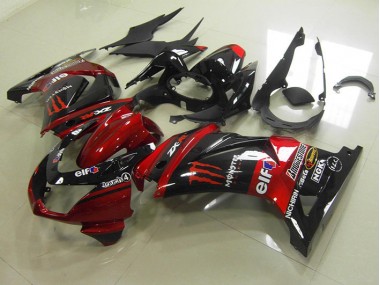 08-12 Noir Rouge Monster ZX250R Carénages Moto