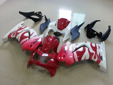 08-12 Rose Rouge Flamme ZX250R Carénage Moto