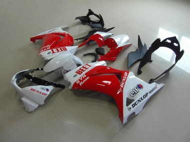 08-12 Rouge Blanc BEET ZX250R Carénage Moto