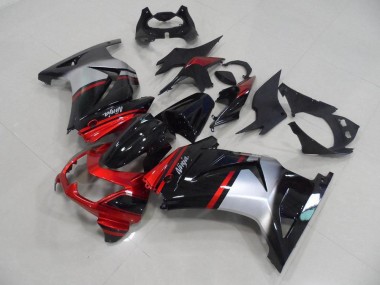 08-12 Rouge Bonbon Noir Argent ZX250R Carénage Moto