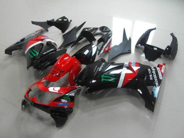 08-12 Rouge et Noir Monster ZX250R Carénage Moto