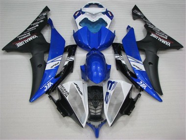 08-16 Blanc Bleu Noir YZF R6 Carénage Moto