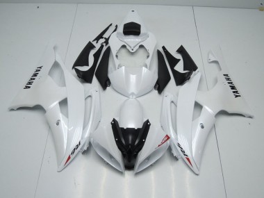 08-16 Blanc Nacré et Rouge Décalque YZF R6 Carénage Moto