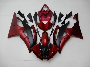 08-16 Rouge Noir YZF R6 Carénages Moto