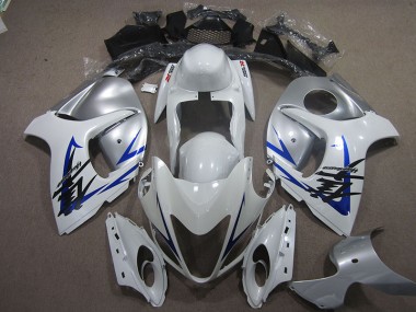 08-19 Blanc Argent Bleu GSXR 1300 Hayabusa Carénage Moto