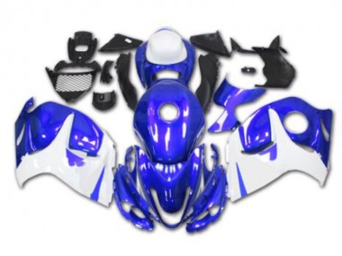 08-19 Bleu Blanc GSXR 1300 Hayabusa Carénages Moto