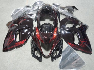 08-19 Noir Rouge GSXR 1300 Hayabusa Kit Carénages Motos & Plastique