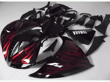 09-11 Rouge Noir Flamme YZF R1 Carénage Moto