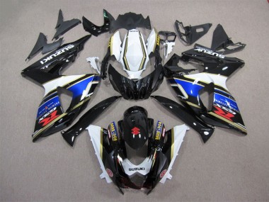 09-16 Noir Bleu Blanc Dark Dog GSXR 1000 Carénage Moto