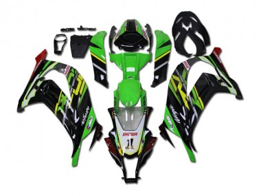 11-15 Vert Noir ZX10R Kit Carénages Motos Complet