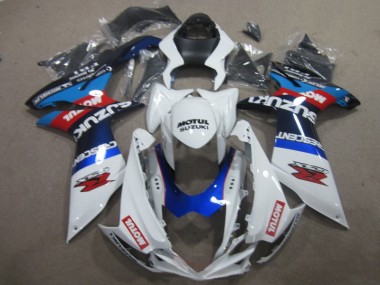 11-21 Blanc Bleu Motul GSXR 600 Carénage Moto