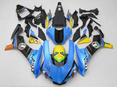 15-19 Bleu Jaune Requin YZF R1 Carénage Moto