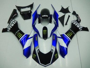 15-19 Noir Bleu Monster YZF R1 Carénage Moto