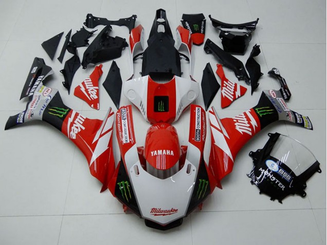 15-19 Rouge Blanc Monster YZF R1 Carénage Moto